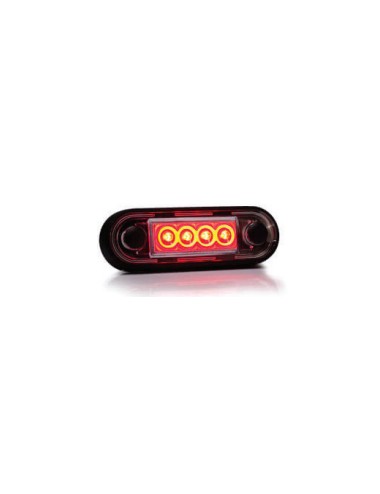 33.073cled.png Luce ingombro rosso a  led 12-36v, c/guarniz. nera