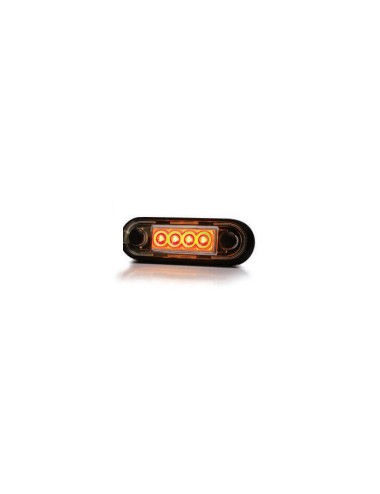 33.073zled.png LUCE INGOMBRO ARANCIO A LED 12-36V CON GUARNIZIONE NERA