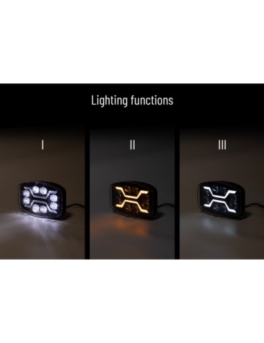 Faro anteriore a LED X SPIDER + Luce di posizione + Strobo ambra