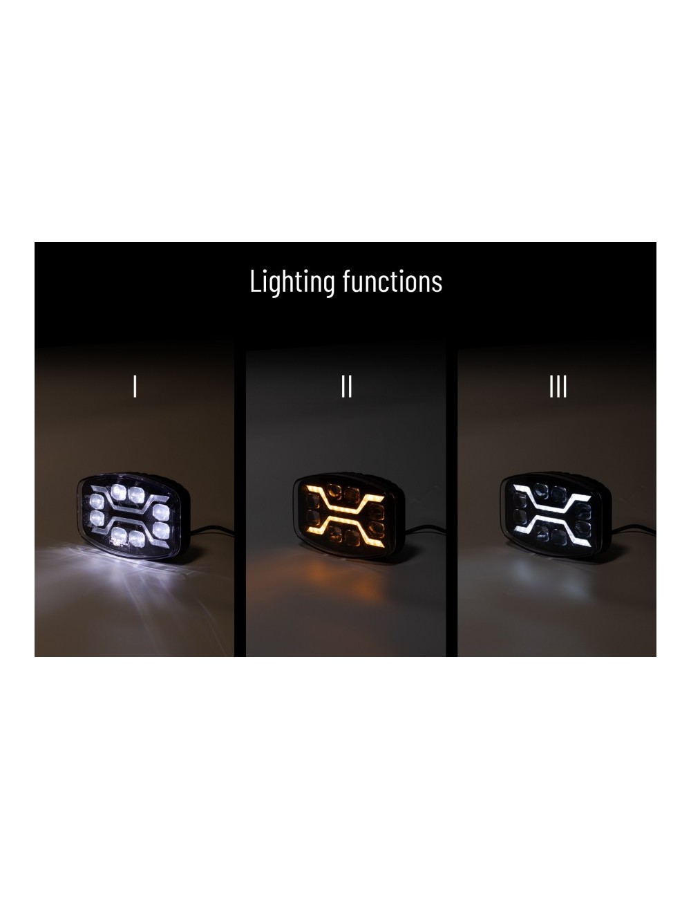 Faro anteriore a LED X SPIDER + Luce di posizione + Strobo ambra