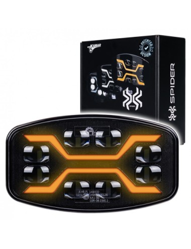 Faro anteriore a LED X SPIDER + Luce di posizione + Strobo ambra