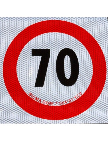 DISCO LIMITE ADESIVO 70KMH.jpg DISCO LIMITE VELOCITA' " 70 " OMOLOGATO