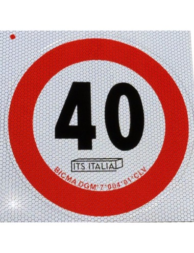 DISCO LIMITE ADESIVO 40 KMH.jpg DISCO LIMITE VELOCITA' "40" OMOLOGATO