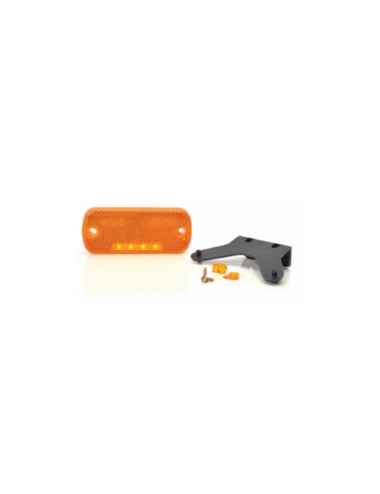 33.904.jpg FANALE INGOMBRO LATERALE ARANCIO CON STAFFA LED 12 / 24 VOLT